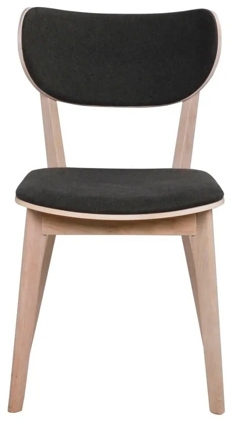 Svetlohnedá dubová stolička s čiernym sedadlom a opierkou Rowico Cato