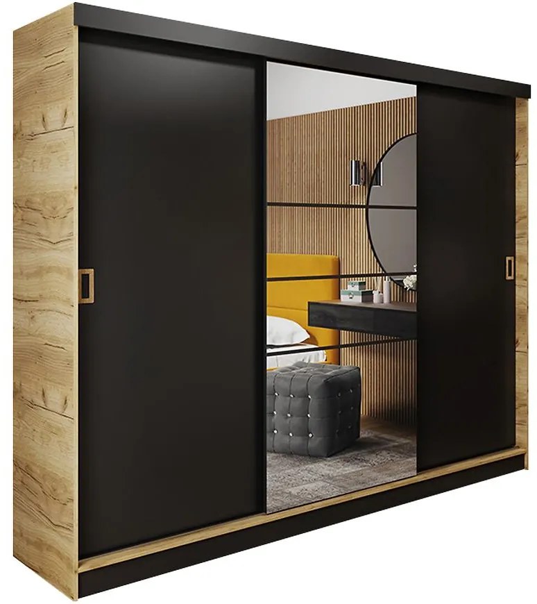 Skriňa Retro 200 6L craft/ dvierka čierna