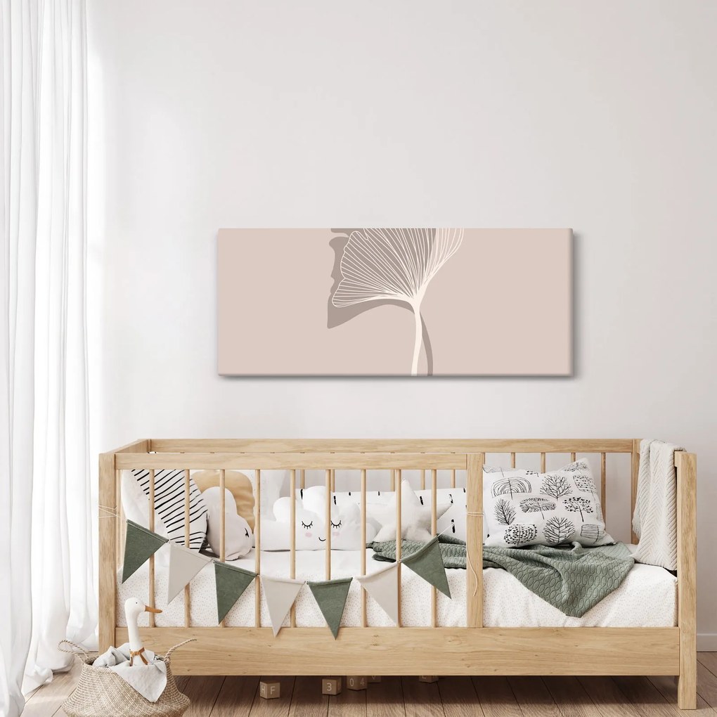 Obraz - Béžové listy N⁰4 (120x50 cm)