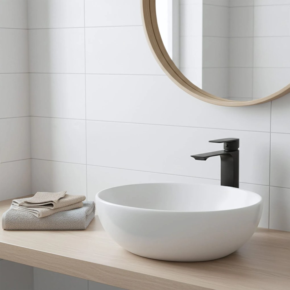 Rea Urban, vysoká umývadlová batéria h-290, čierna matná, REA-B9908