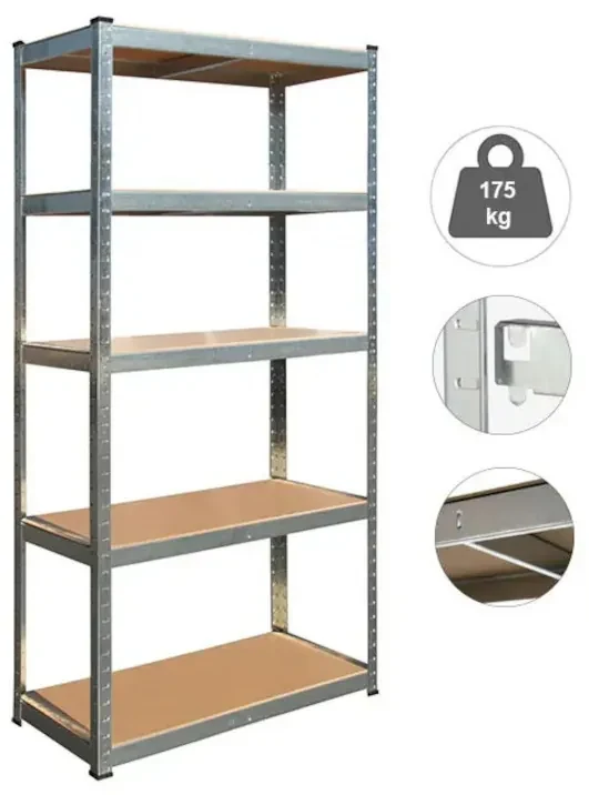 Fistar Regál 1800x1000x400 mm zinkovaný 5-policový, nosnosť 875 kg