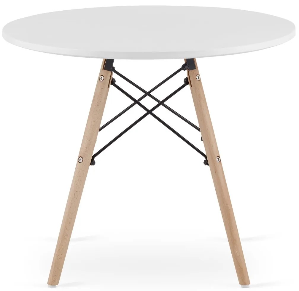Moderný škandinávsky konferenčný stolík, okrúhly, biely, 60 cm