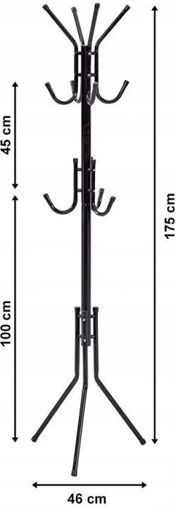Praktický stojan na oblečenie čiernej farby