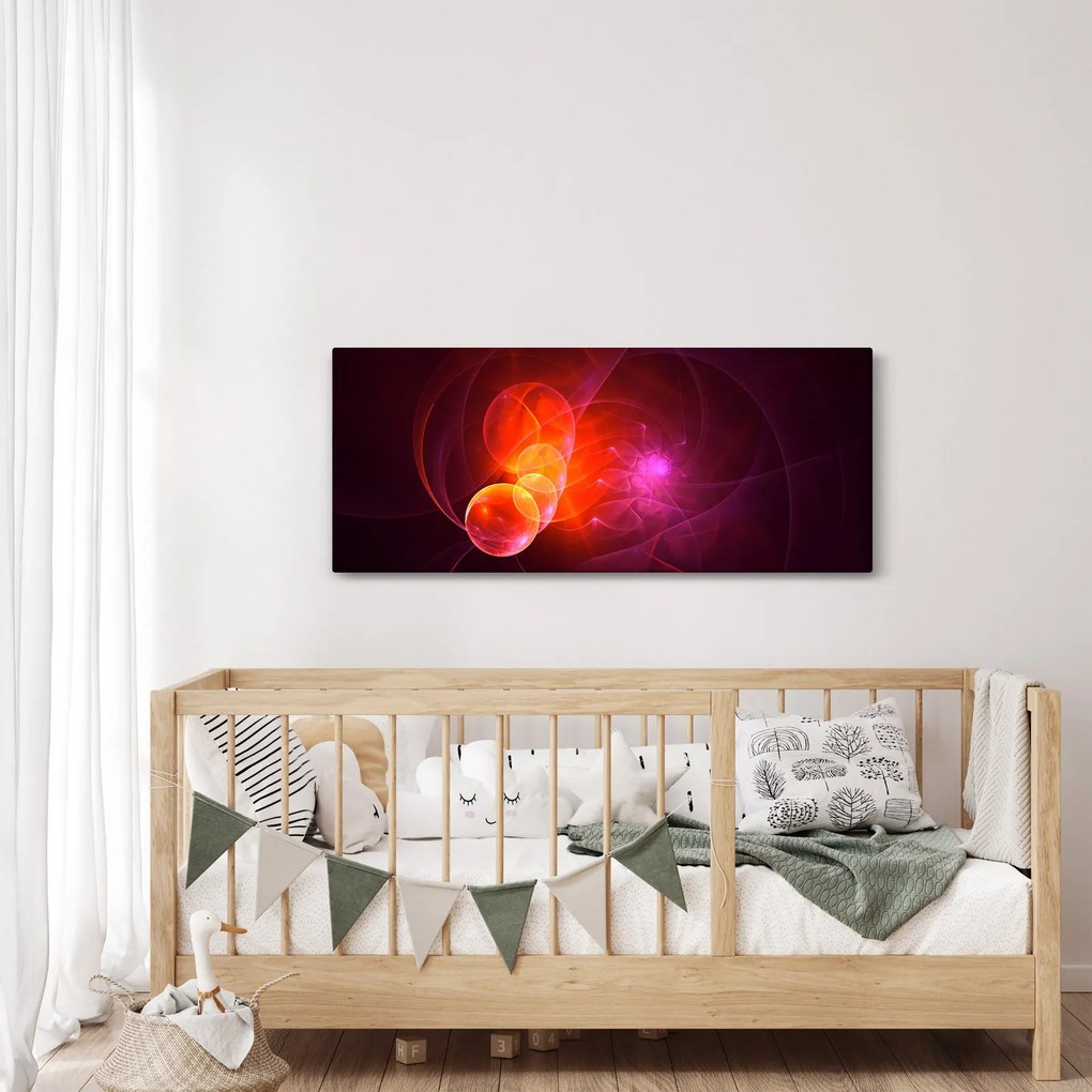 Moderný obraz ružovej abstrakcie (120x50 cm)