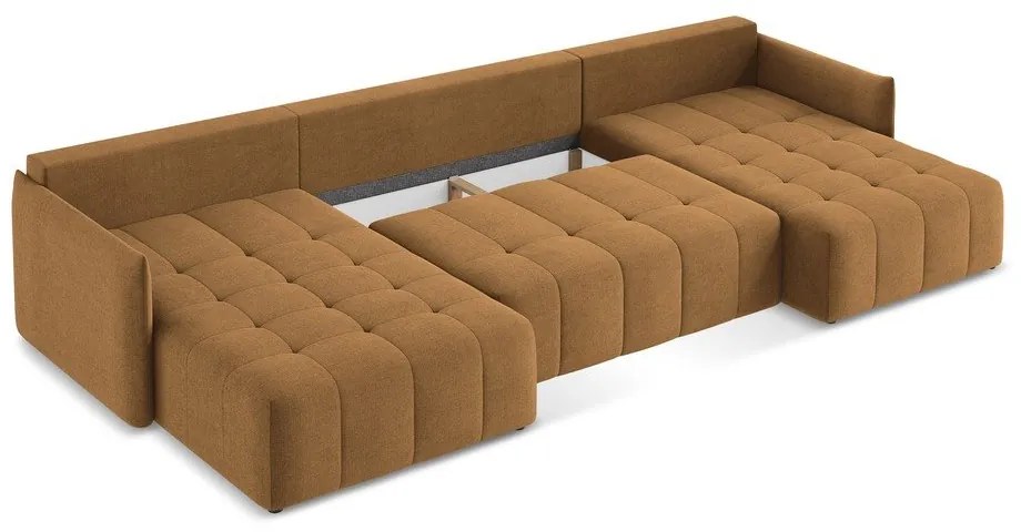 Terakotová rozkladacia/s úložným priestorom rohová pohovka (do tvaru "U") Moku – Makamii