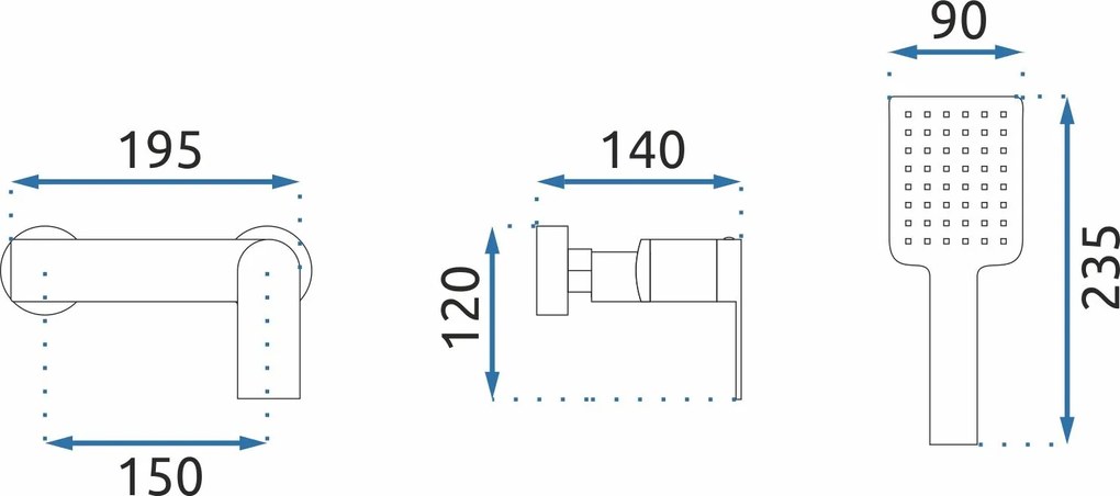 Rea Storm, nástenná sprchová batéria, zlatá, REA-B9984