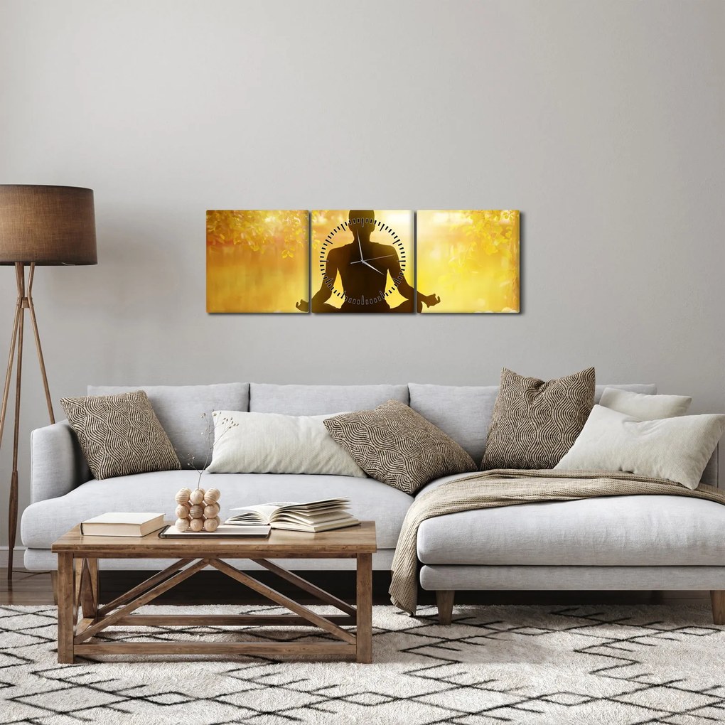 Obraz - Meditácia (s hodinami) (90x30 cm)