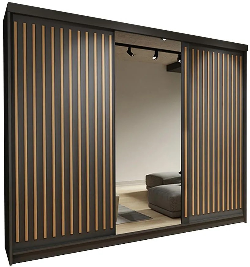 Skriňa Royal 250 čierna/Lamela Wotan