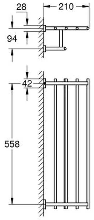 Grohe Essentials Cube - Polica - držiak na uteráky 40512001