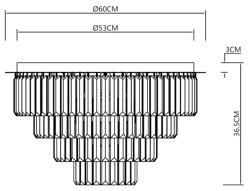 Luster Milano, 1x krištáľové tienidlo, (fi 60cm), g