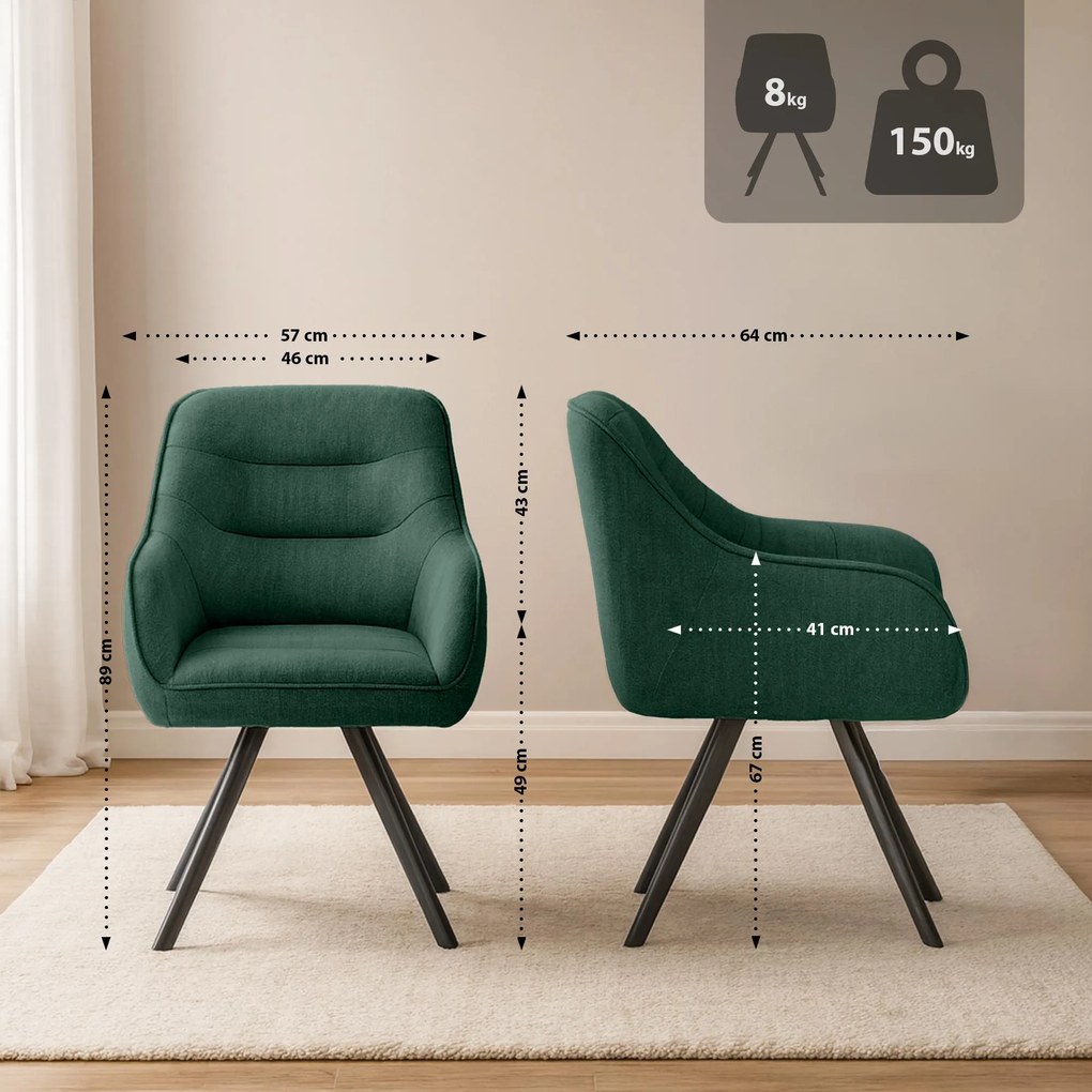 Stolička Pettuli látka - zelená