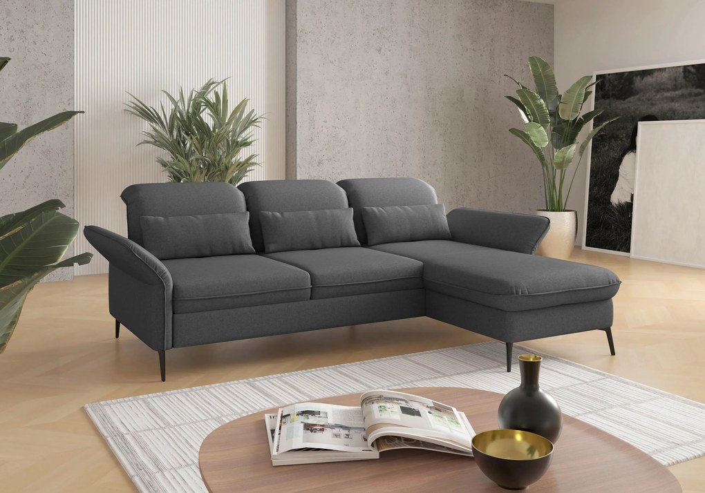 XXXLutz ROHOVÁ SEDAČKA, textil, tmavosivá Sit & More - Sedačky - 000144011868