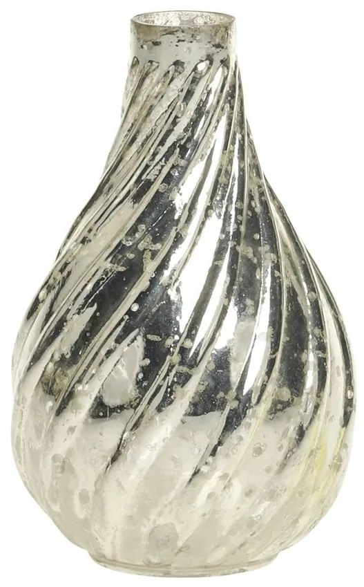 Ortuťová antik sklenená dekoračná vázička Vallia - Ø 7*11 cm