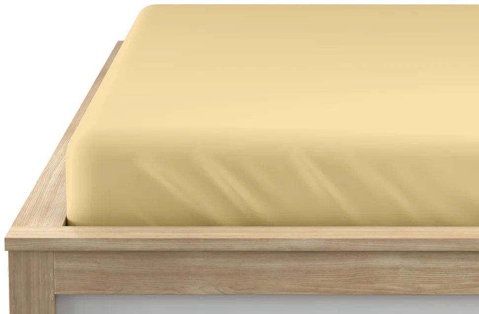 Napínacia plachta z mikrovlákna krémová 90 x 200 cm