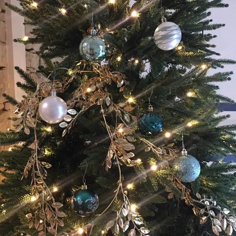 DECOLED Plastové ozdoby, prům. 6 cm, 50 ks, zelená