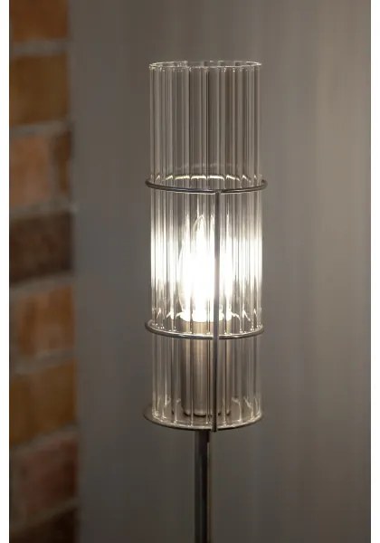 Markslöjd 108557 - Stolná lampa TUBO 1xE14/40W/230V 50 cm lesklý chróm/číra