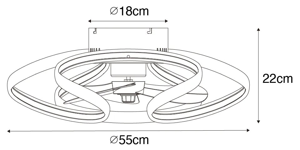 Stropný ventilátor biely vrátane LED s diaľkovým ovládaním - Mandy