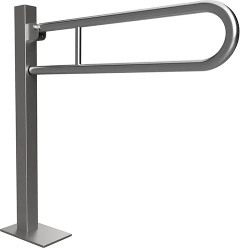 Bemeta Design HELP: Madlo, 750 mm, v tvare U, sklopné, ukotvené do zeme, s krytkou, nerez, mat - 301507302