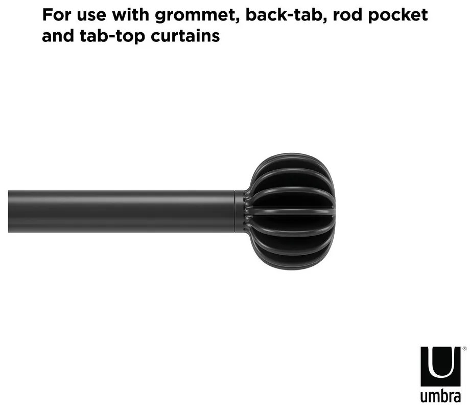 Oceľová roztiahnuteľná garniža 107 - 305 cm Finn - Umbra