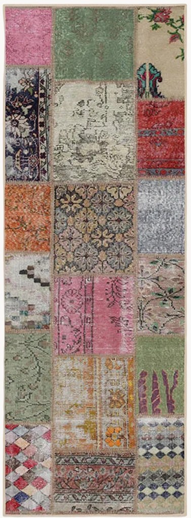 Umývateľný behúň s nízkym vlasom Patchwork