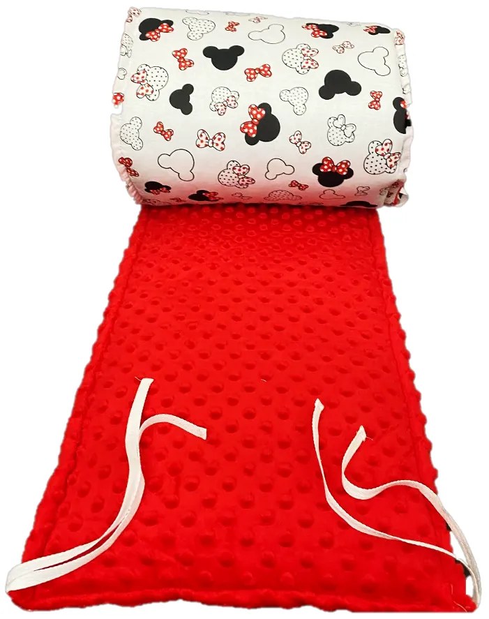 INTERMEDIC SK Mantinel do postieľky Mickey Mouse Red/minky červená