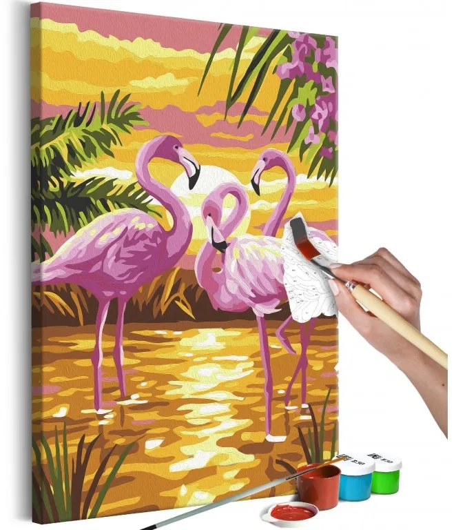 Obraz - maľovaný podľa čísel Flamingo Family