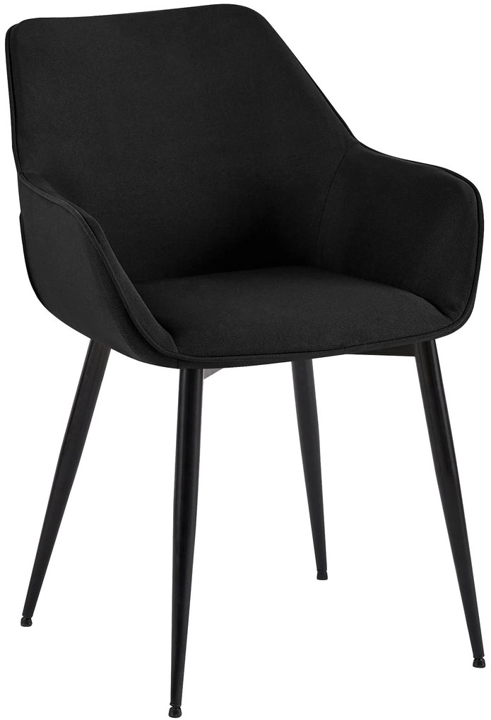 Sada 2 ks jedálenskej stoličky Luena látka - čierna