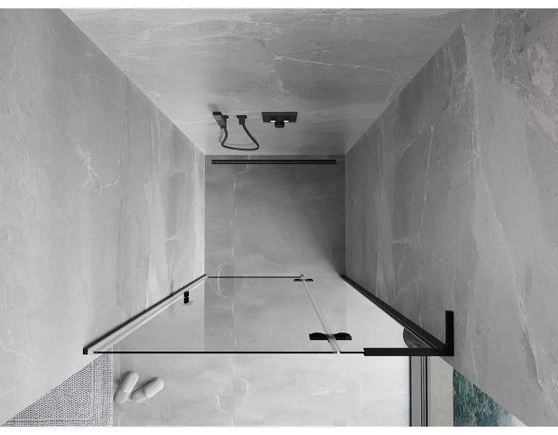 Mexen Mist-H L, 1-krídlové sprchové dvere pravé 120 cm, číre sklo, čierny profil, 8A5L-120-000-70-00-P