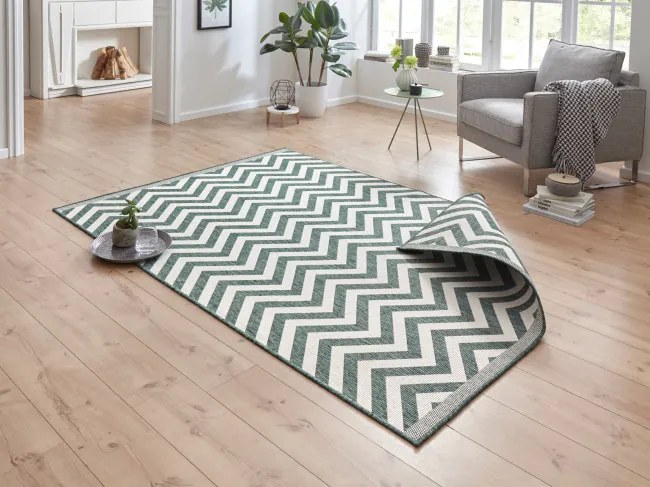 Obojstranný koberec Hanse Home Twin Supreme zelený / krémový