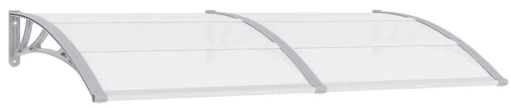 vidaXL Vchodová strieška, sivá a priehľadná 200x80 cm, PC