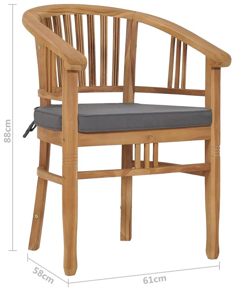 vidaXL Záhradné stoličky s podložkami 2 ks teakový masív 49431