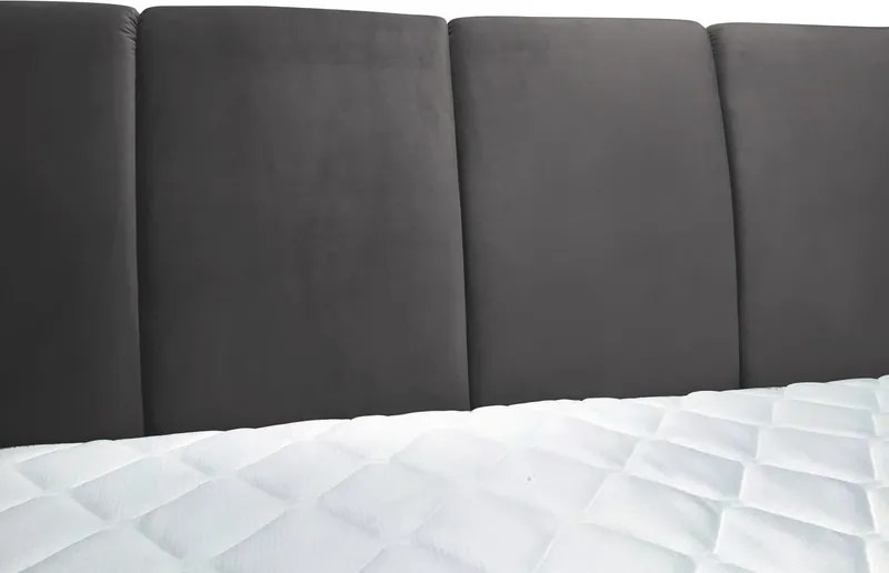 Posteľ boxspring Fresco 180x200 cm, tmavo šedá látka