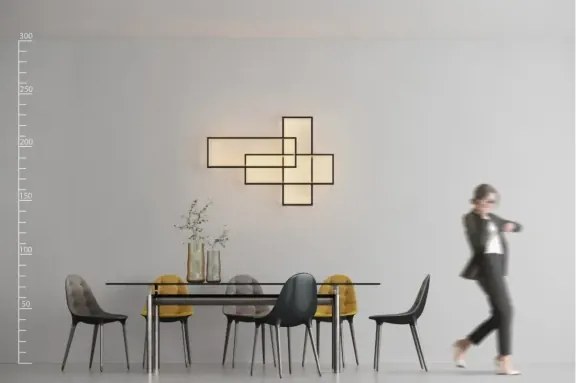 LED nástenné svietidlo Quadratus čierne