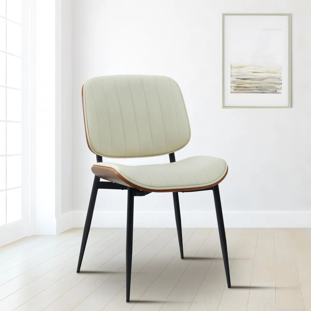 Konferenčná stolička Tiffin koženka - Orech / Krémová