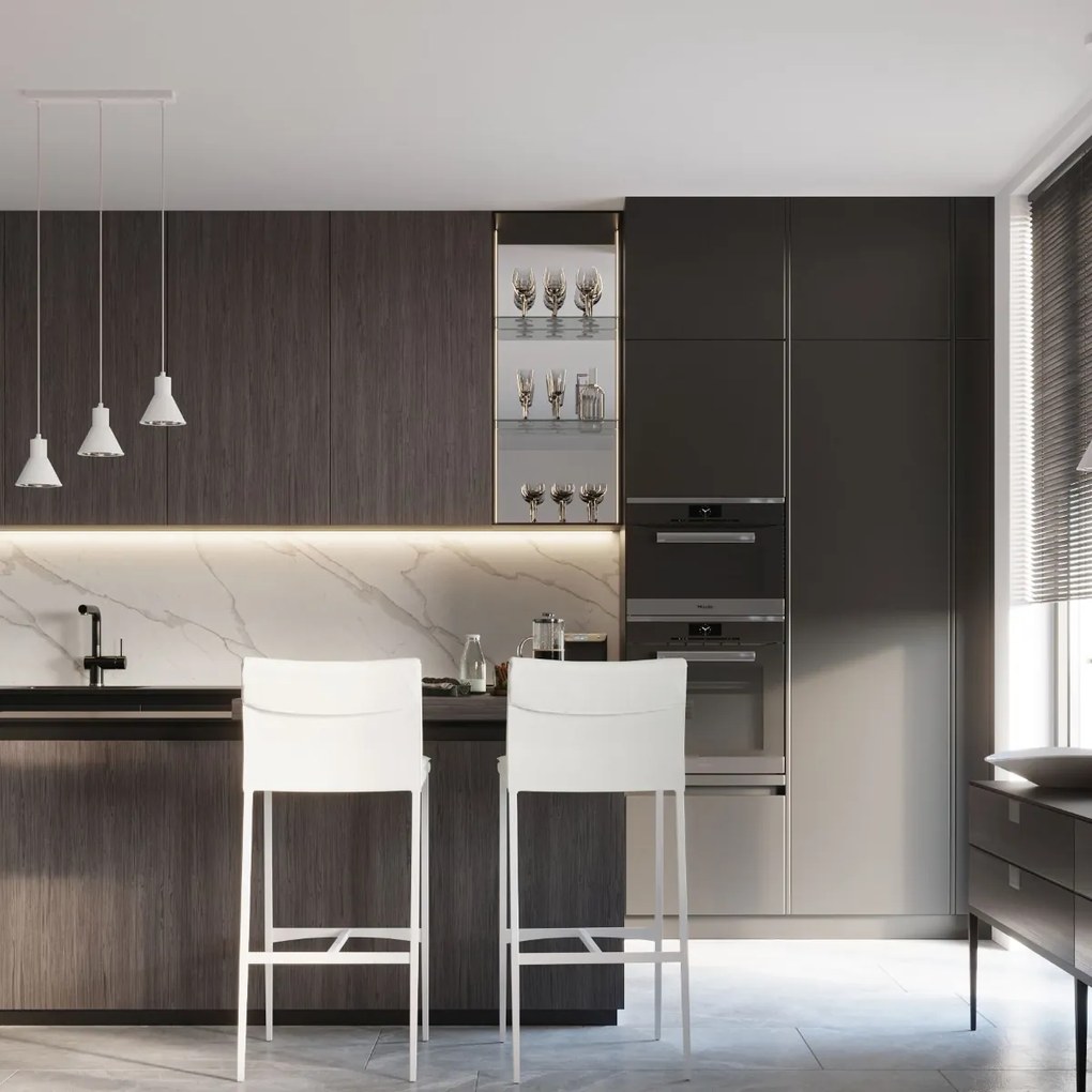 Závesné svietidlo Tazila 1, 1x biele kovové tienidlo, LED