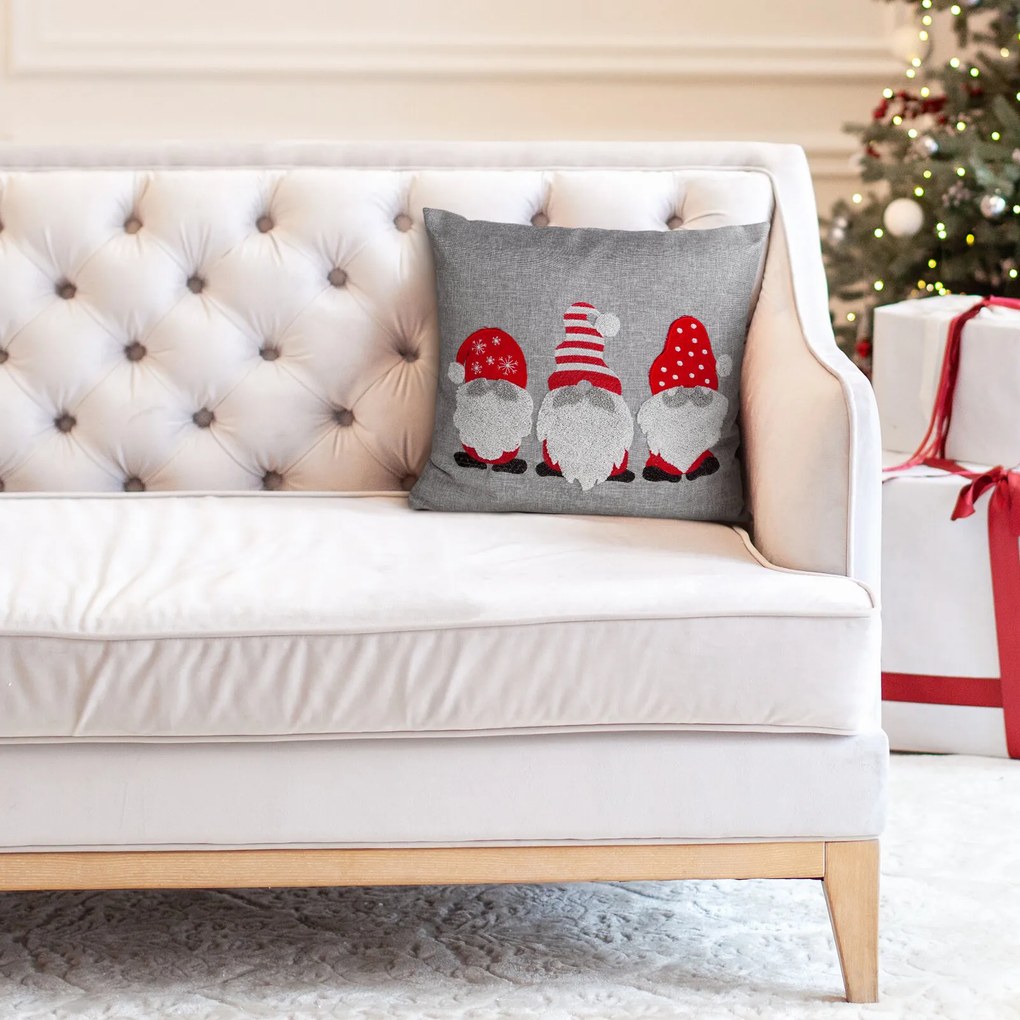 VIANOČNÁ DEKORAČNÁ OBLIEČKA NA VANKÚŠ GOBLIN 45X45 CM VZOROVANÁ