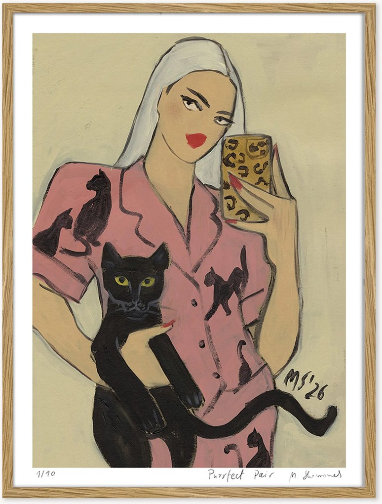 Nástenná dekorácia v ráme Purrfect Pair