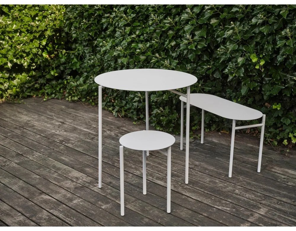 Biela kovová stolička Disc – Zone