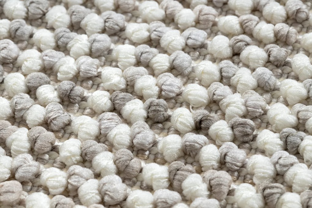 Koberec NANO EO78C Melanž, slučkový, plocho tkaný, sivo-biely