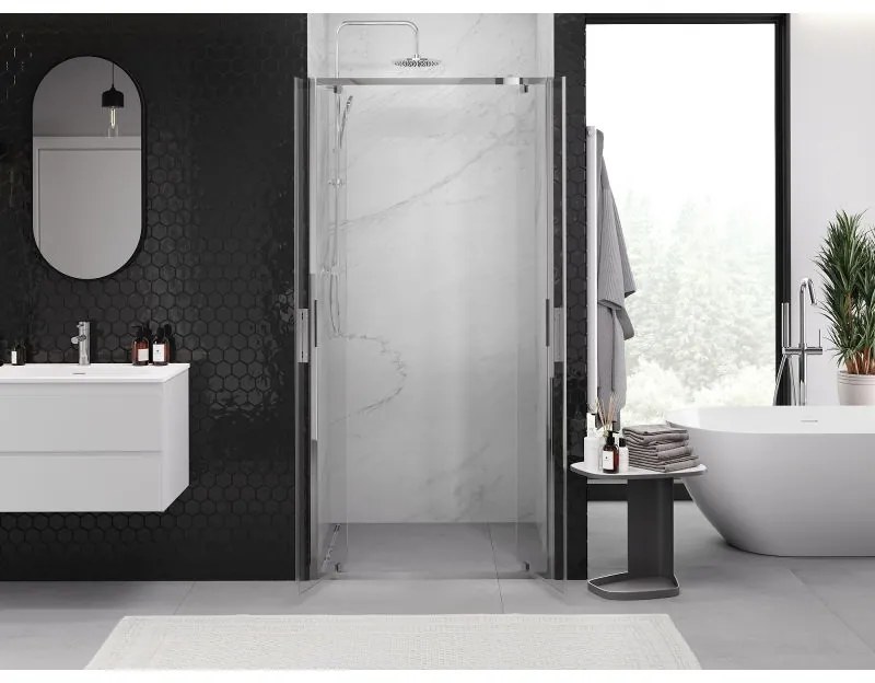 Mexen Exo, dvojité krídlové sprchové dvere 70x200 cm, 6mm číre sklo, chrómový profil, 8182-070-000-01-00