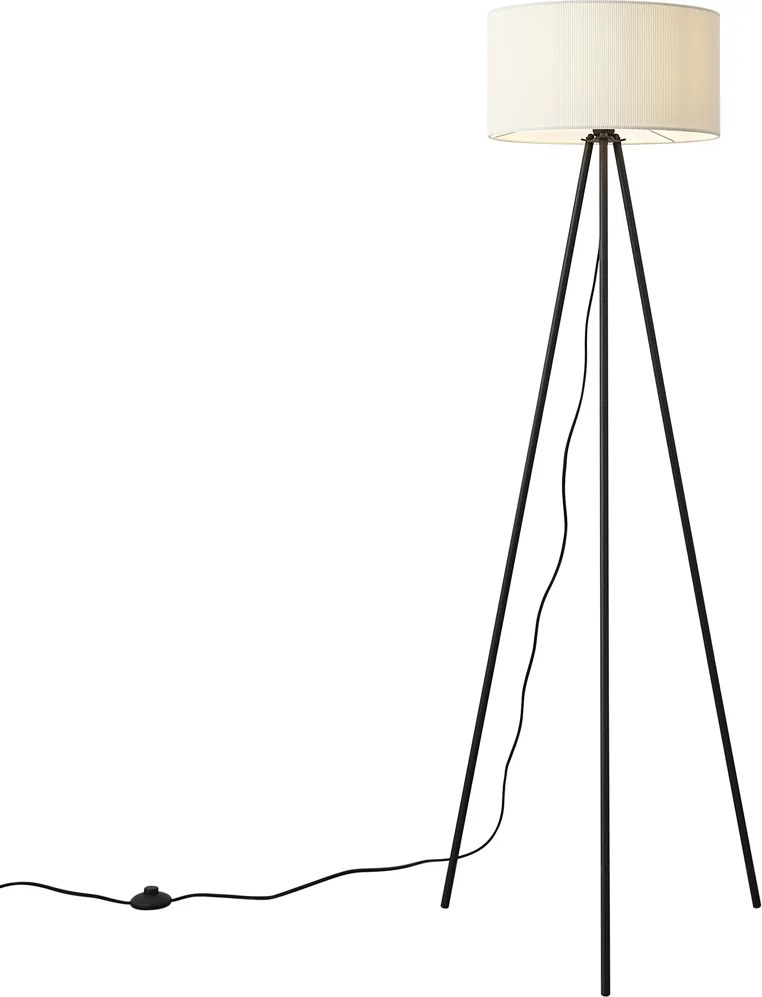 Moderná stojacia lampa biela so zamatovým tienidlom - Luz