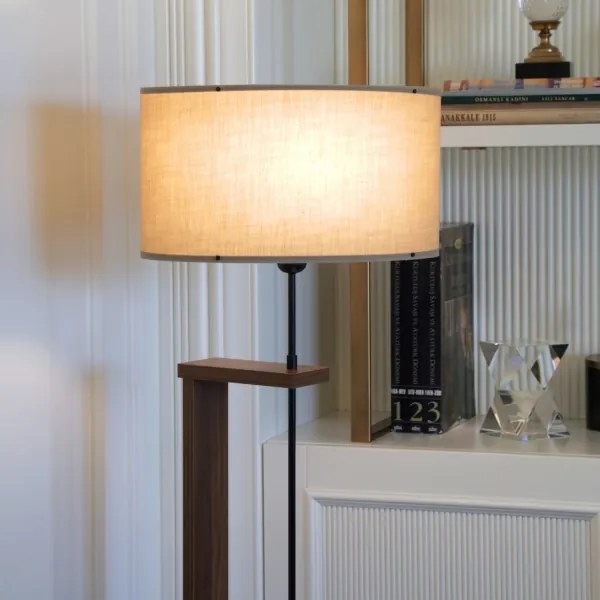 Stojacia lampa AYD 1xE27/40W/230V béžová/hnedá