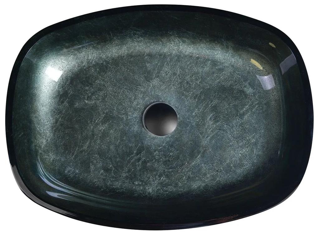 Sapho, KVAORE sklenené umývadlo 54x40 cm, čierna, TY220