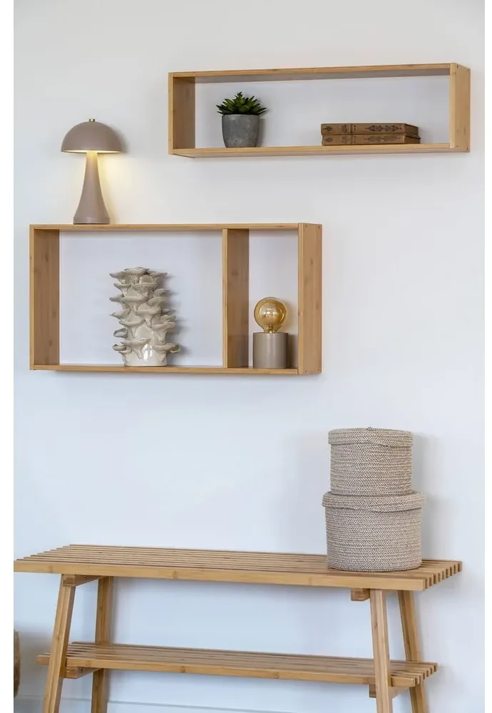 Poschodová bambusová polica v prírodnej farbe 70 cm Ember – House Nordic