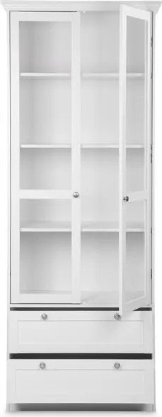 Vysoká vitrína Landwood, biela