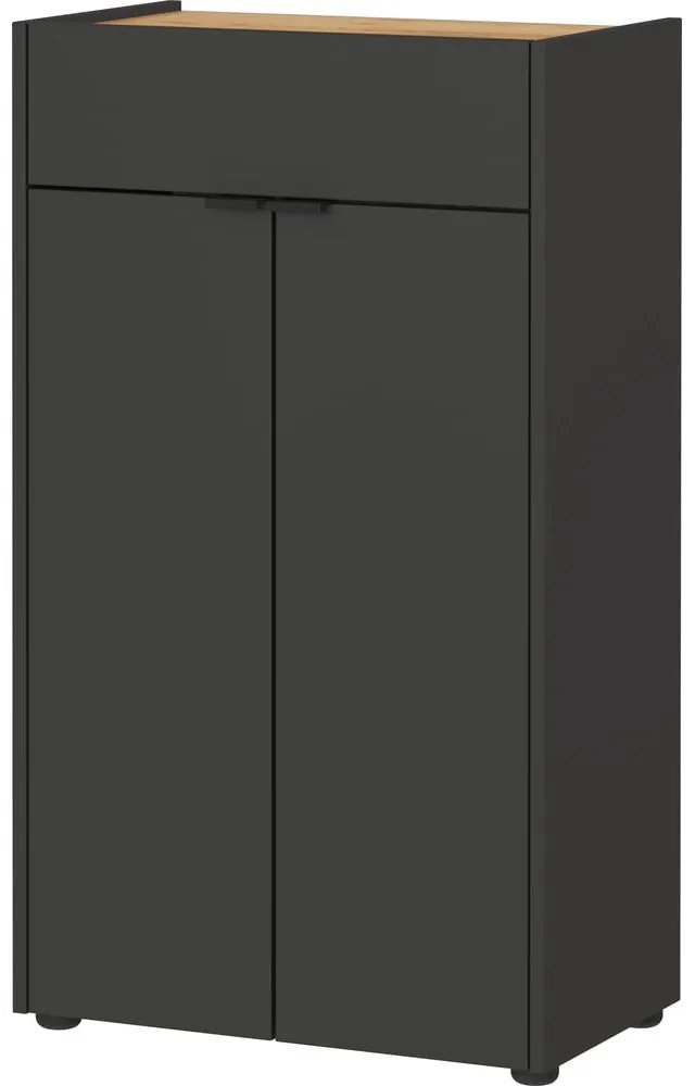 Antracitová vysoká kúpeľňová skrinka 60x98 cm Forano – Germania