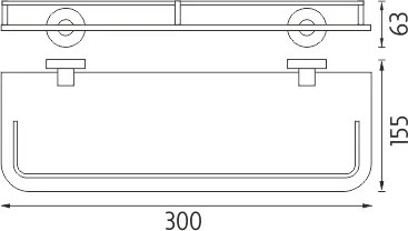 Nimco Polica s ohrádkou, 30 cm UNIX - UN 13091AX-30-26