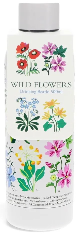 Biela fľaša z nehrdzavejúcej ocele 500 ml Wild Flowers – Rex London