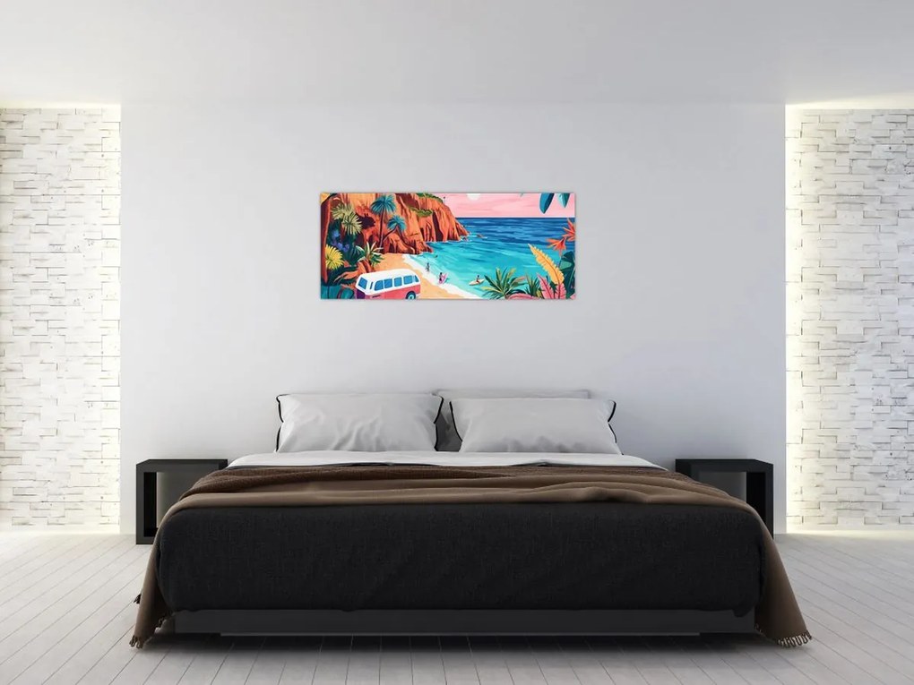 Obraz - Karavan pri oceáne (120x50 cm)