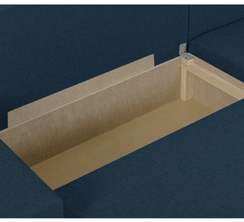 Rozkládací rohová sedací souprava MODO3 + 2 Taburety Tmavomodrá